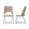 Baxton Studio Nafaro Modern Bohemian Greywashed Natural Rattan Metal Dining Chair with Cushion 2Piece Set 214-2PC-12798-ZORO - alternate 5